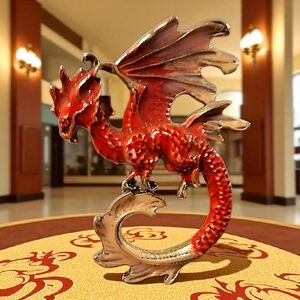 Red and Gold Dragon Pendant!! 2.5" Length!